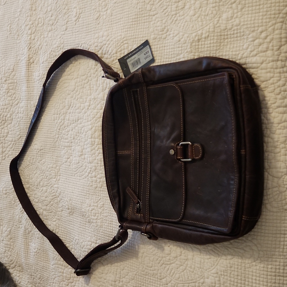 Jack georges brown large leather crossbody